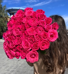 Роза Голландия розовая 60 см.